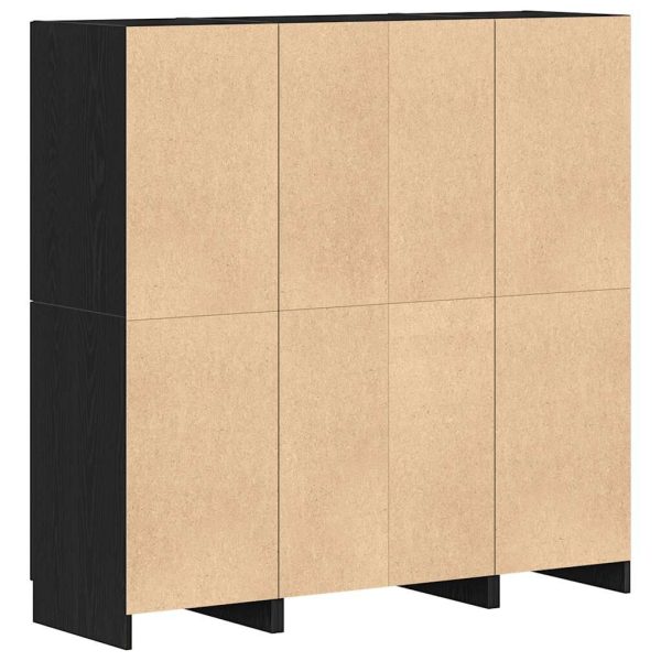3-delige Keukenkastenset bewerkt hout zwart - Afbeelding 4